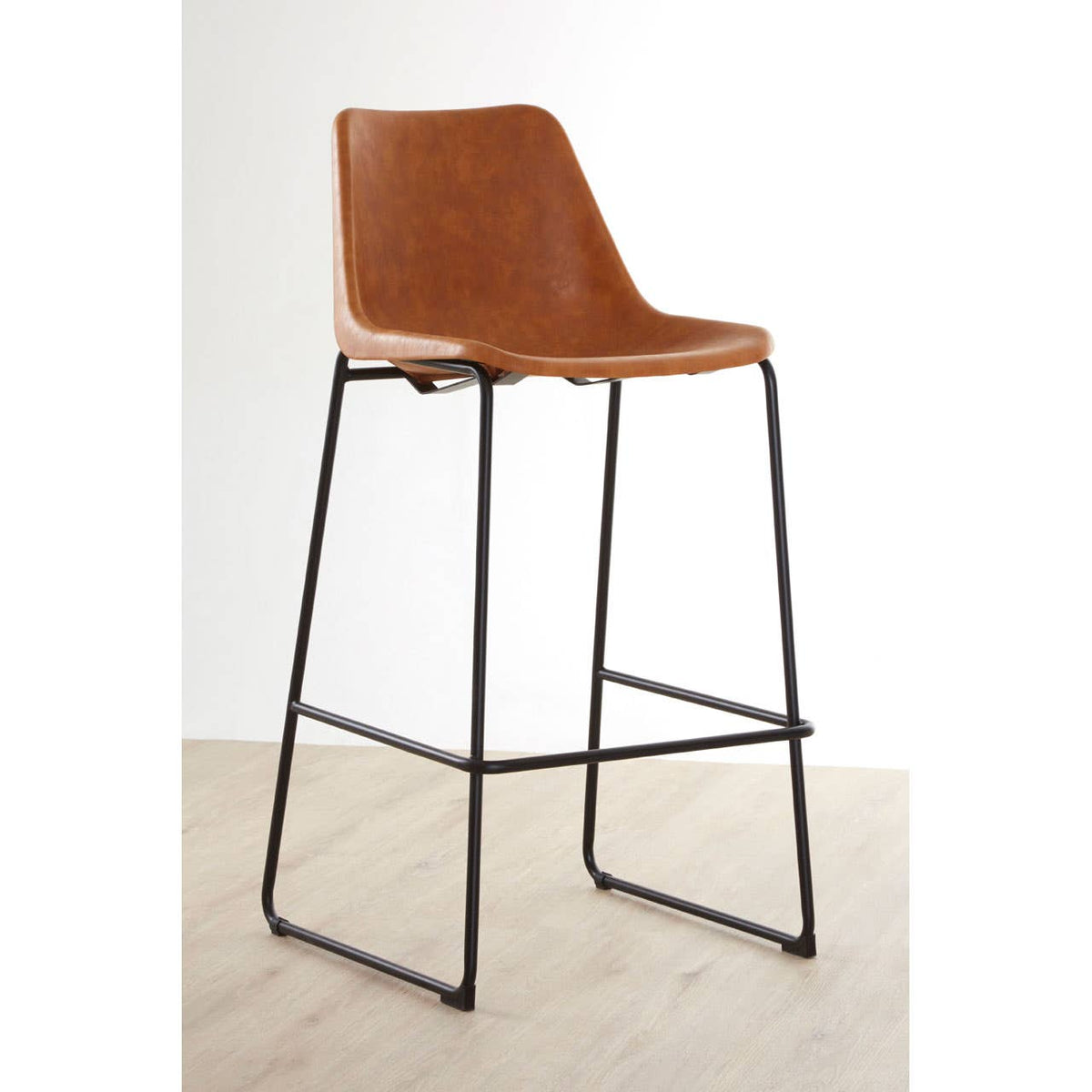 Dalston Camel Bar Stool With Black Legs.