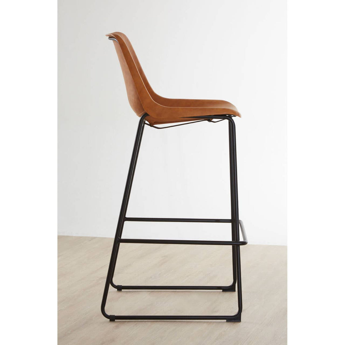 Dalston Camel Bar Stool With Black Legs.