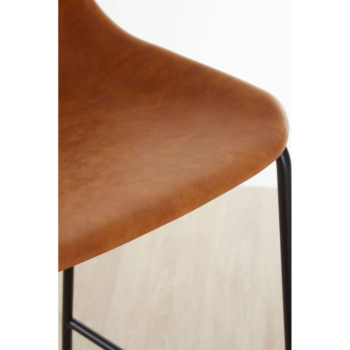 Dalston Camel Bar Stool With Black Legs.