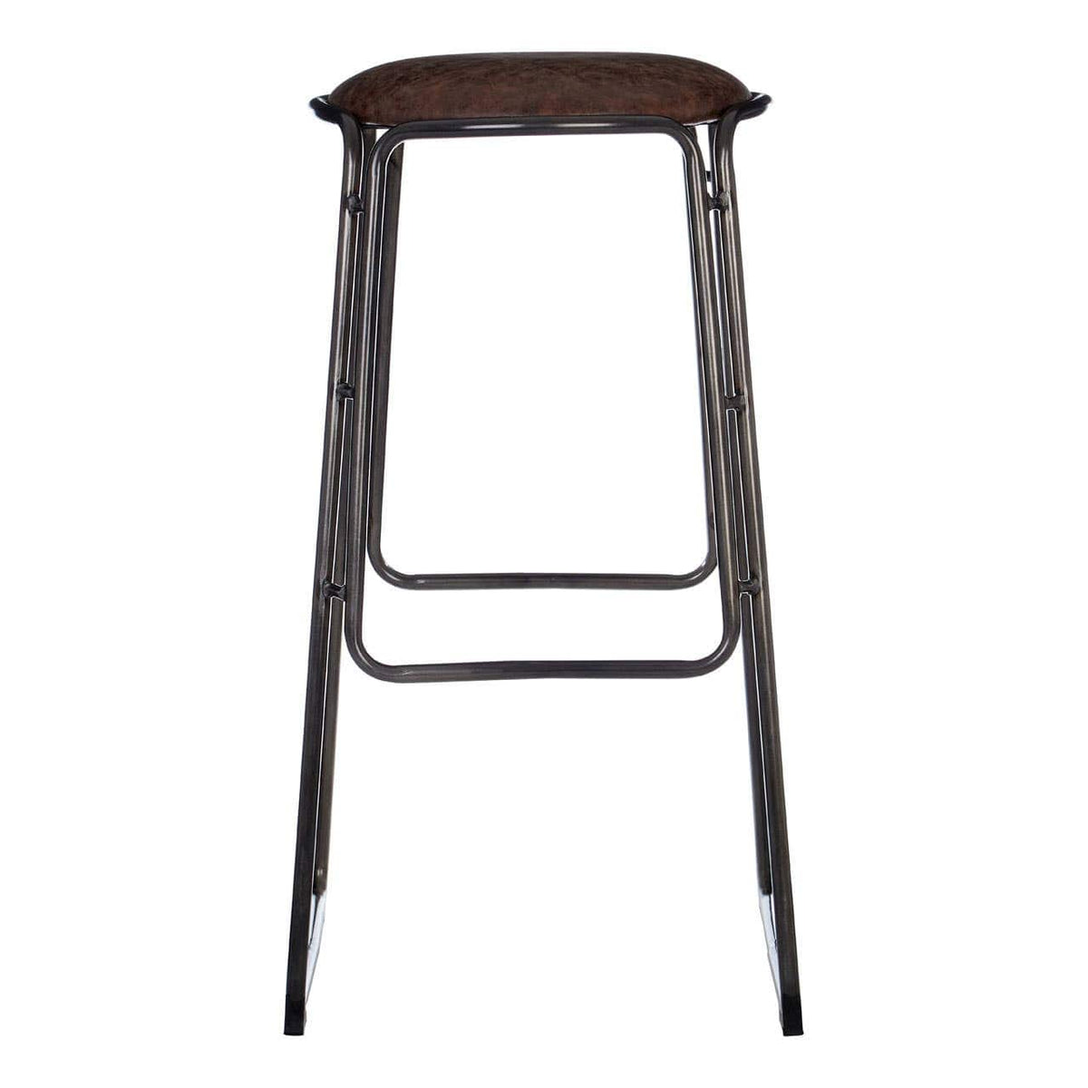 Dalston Mocha Bar Stool With Gunmetal Legs.