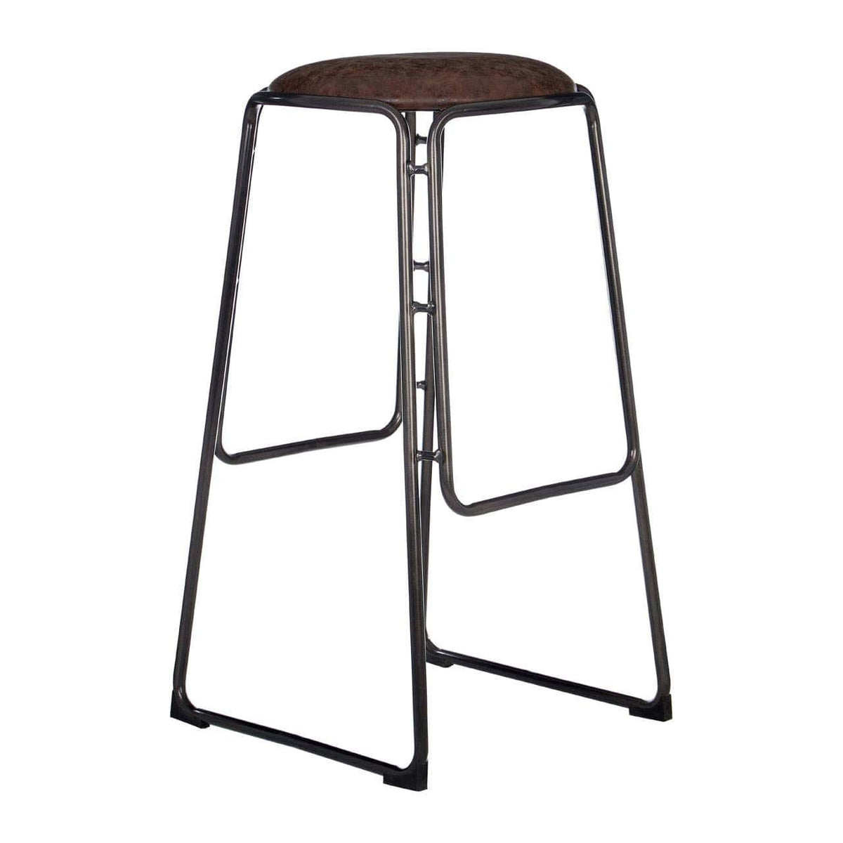 Dalston Mocha Bar Stool With Gunmetal Legs.