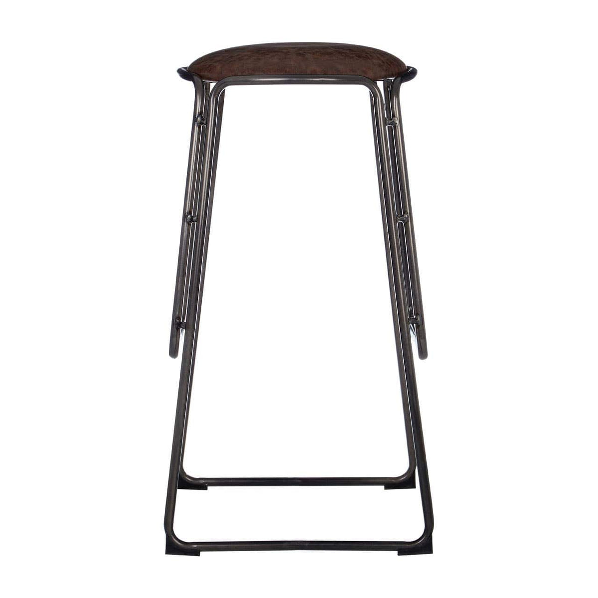 Dalston Mocha Bar Stool With Gunmetal Legs.