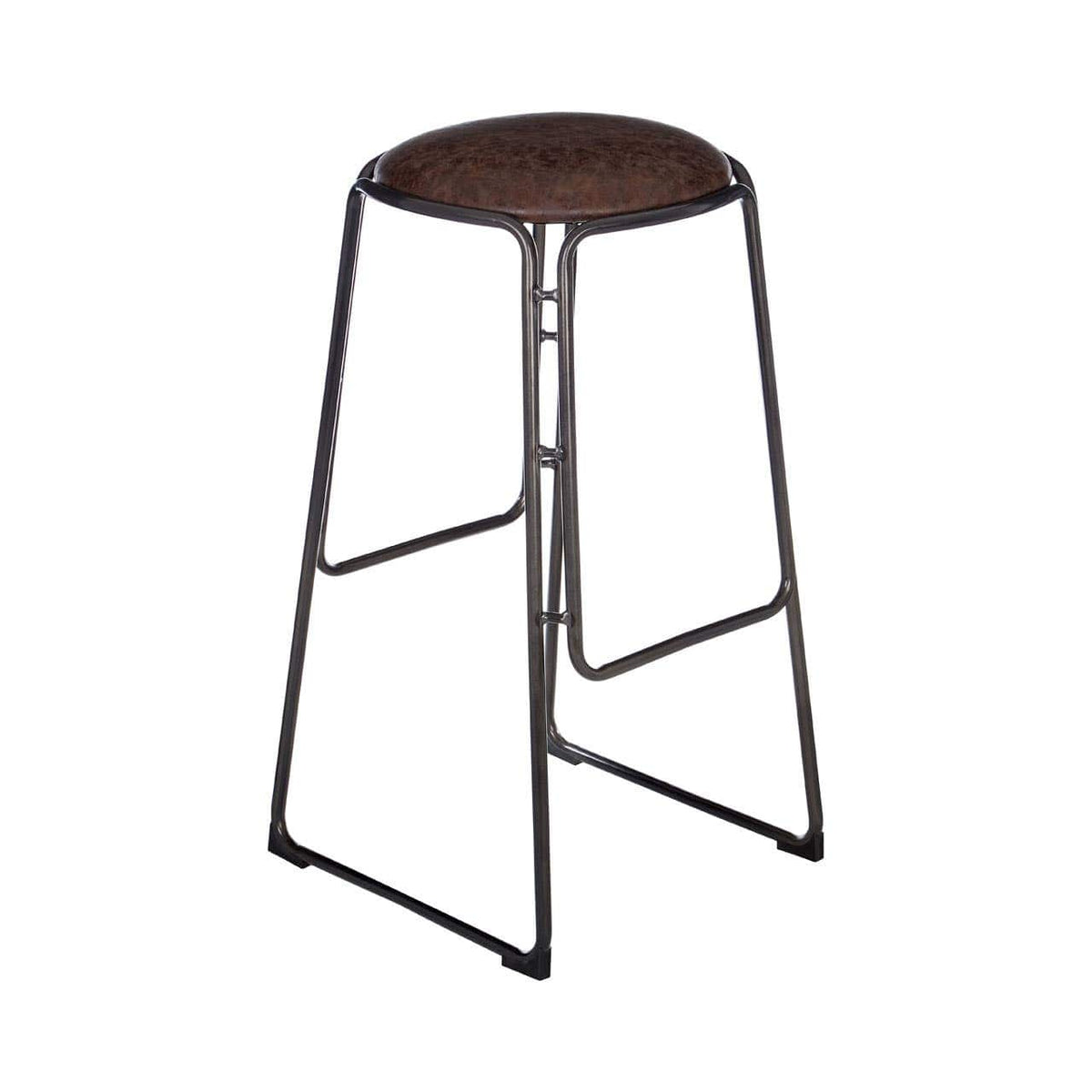 Dalston Mocha Bar Stool With Gunmetal Legs.