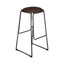 Dalston Mocha Bar Stool With Gunmetal Legs.