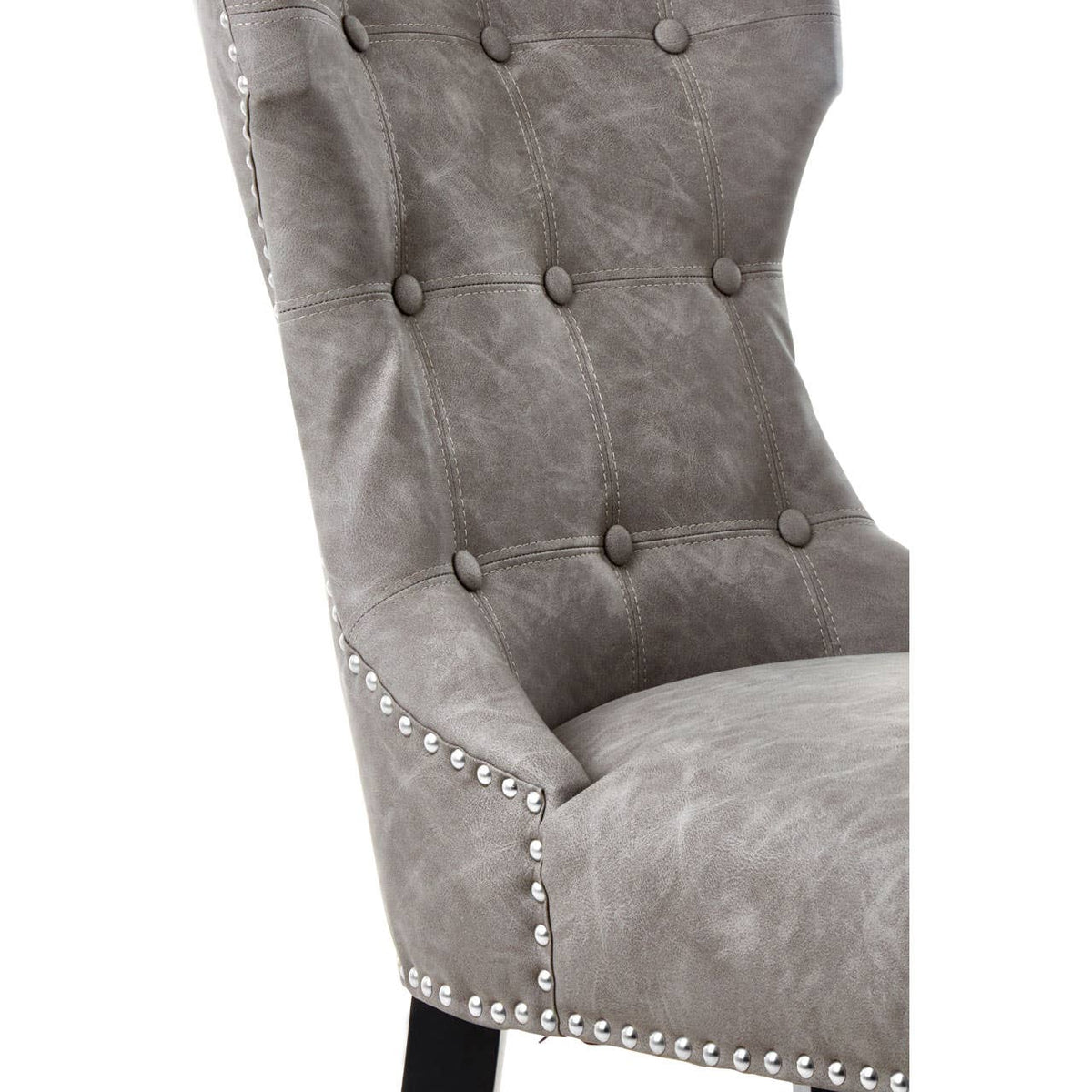 Daxton Grey Leather Effect Dining Chair.