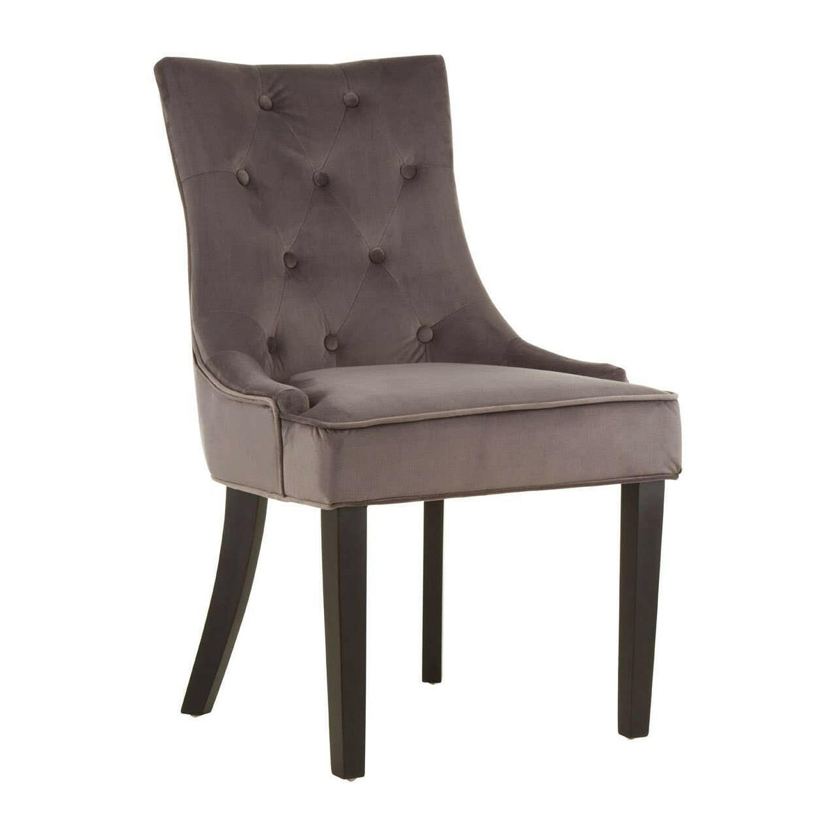 Daxton Storm Grey Buttoned Dining Chair.