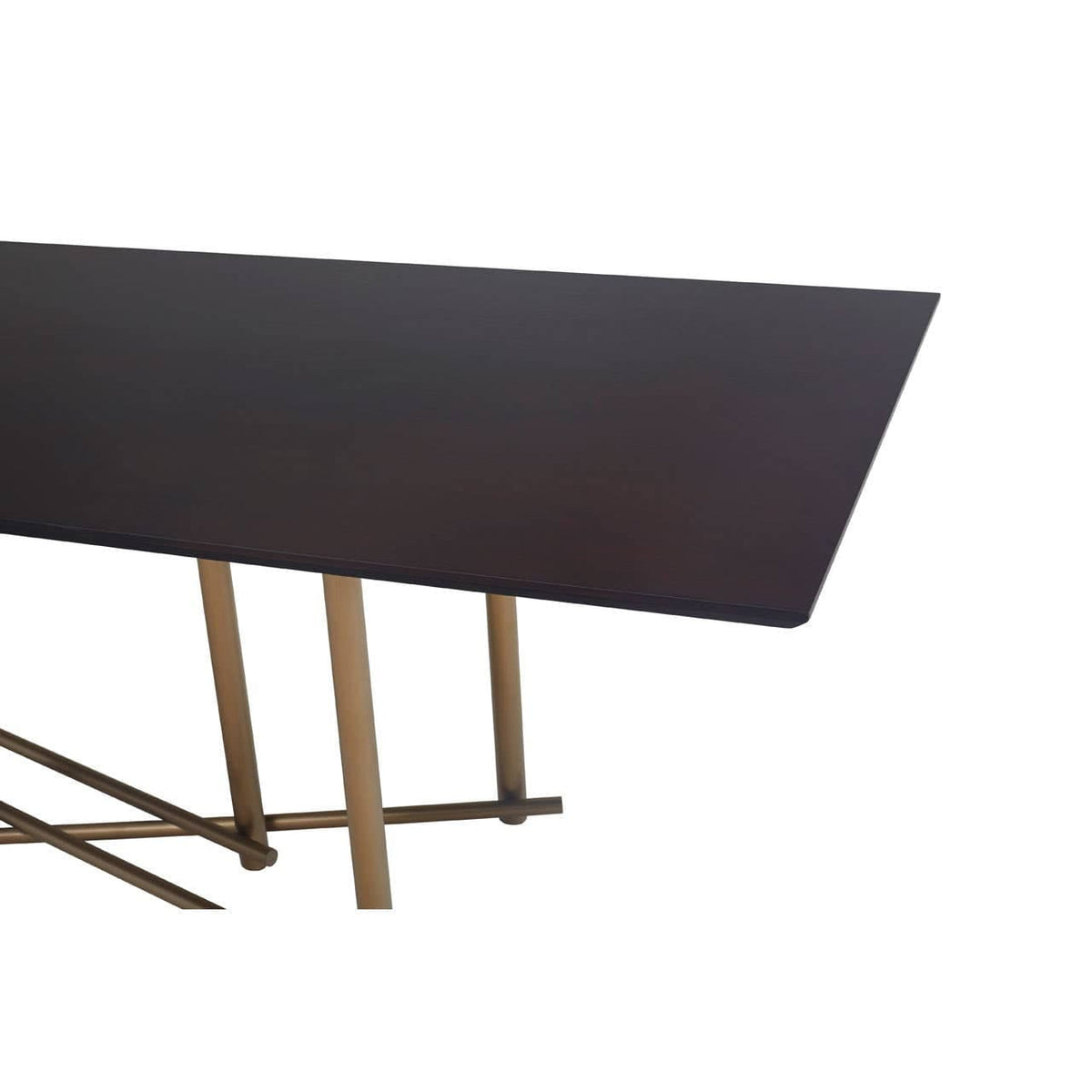 Noosa & Co. Dining Delta Walnut Veneer Dining Table with Brushed Brass Legs House of Isabella UK