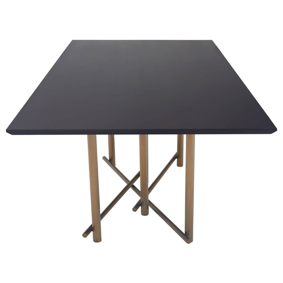 Noosa & Co. Dining Delta Walnut Veneer Dining Table with Brushed Brass Legs House of Isabella UK