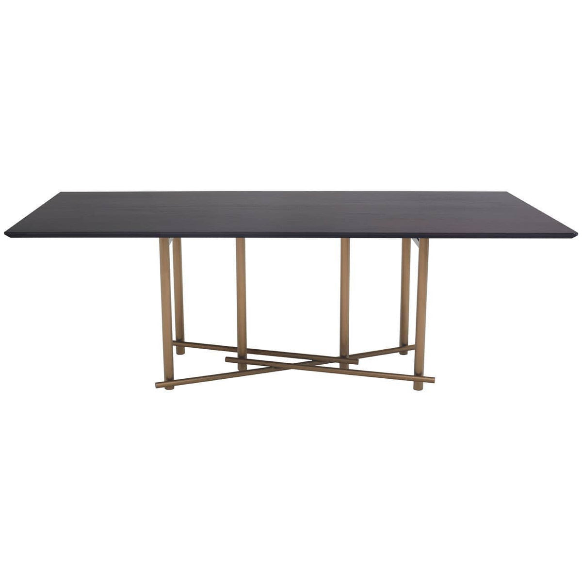 Noosa & Co. Dining Delta Walnut Veneer Dining Table with Brushed Brass Legs House of Isabella UK