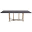 Noosa & Co. Dining Delta Walnut Veneer Dining Table with Brushed Brass Legs House of Isabella UK