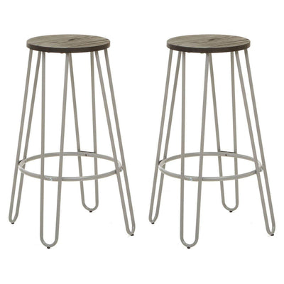 Noosa & Co. Dining District 3Pc Elm Wood Bar Table And Stool Set House of Isabella UK