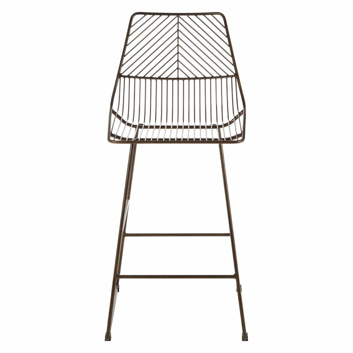 District Bronze Metal Wire Tapered Bar Chair.