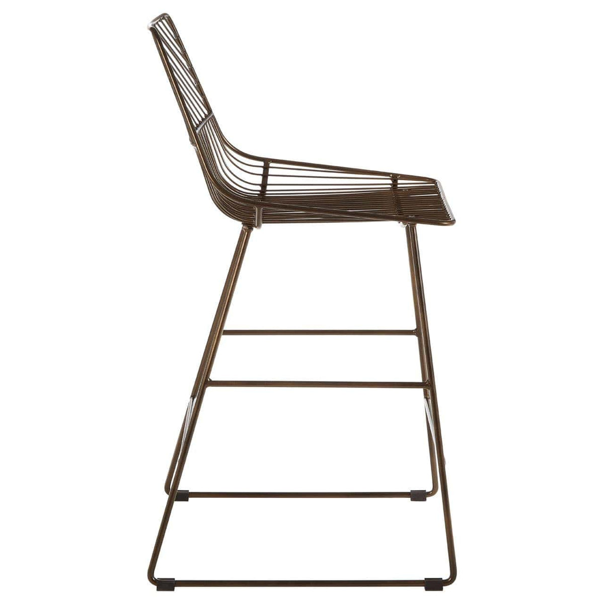 District Bronze Metal Wire Tapered Bar Chair.