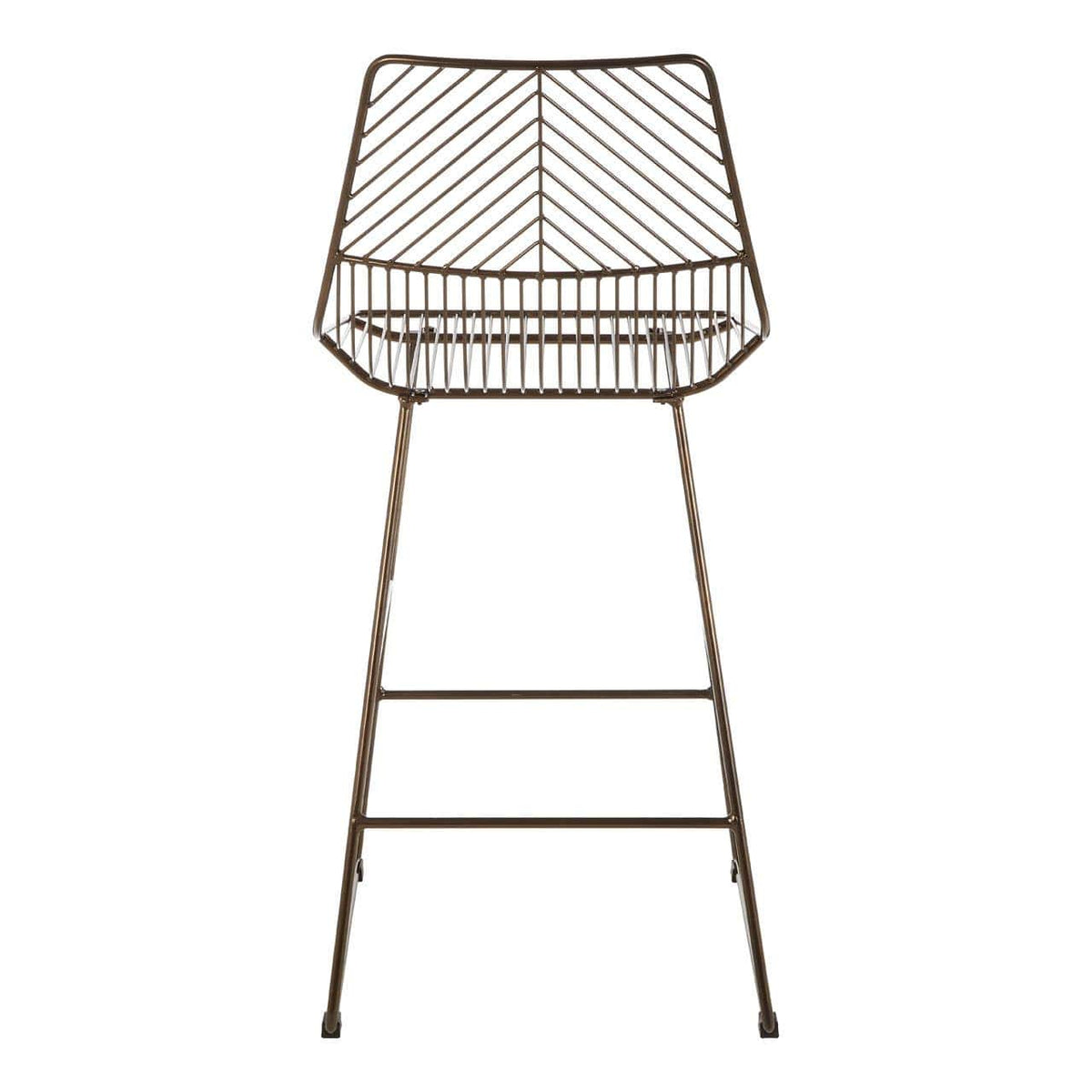 District Bronze Metal Wire Tapered Bar Chair.