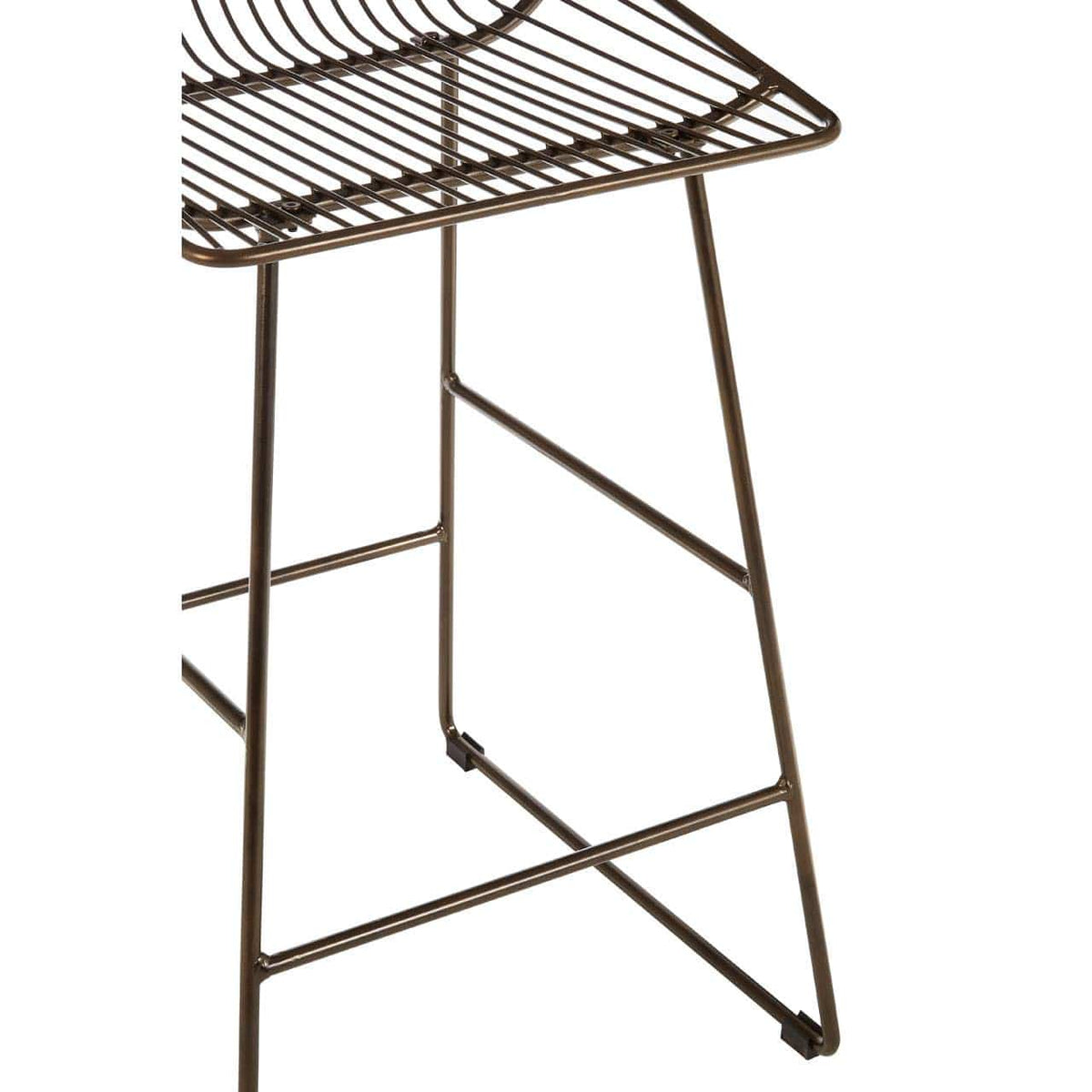 District Bronze Metal Wire Tapered Bar Chair.