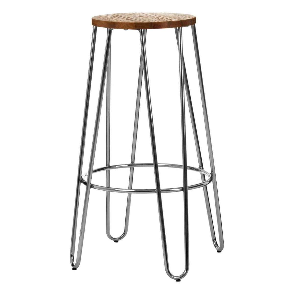 District Chrome Hairpin Stool.