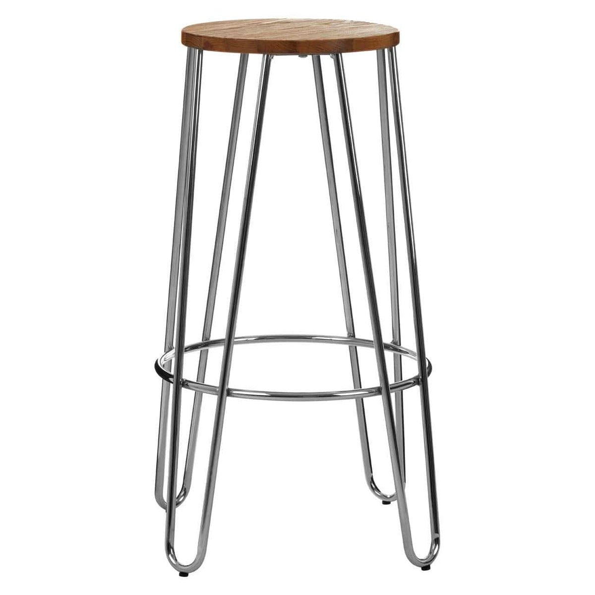 District Chrome Hairpin Stool.
