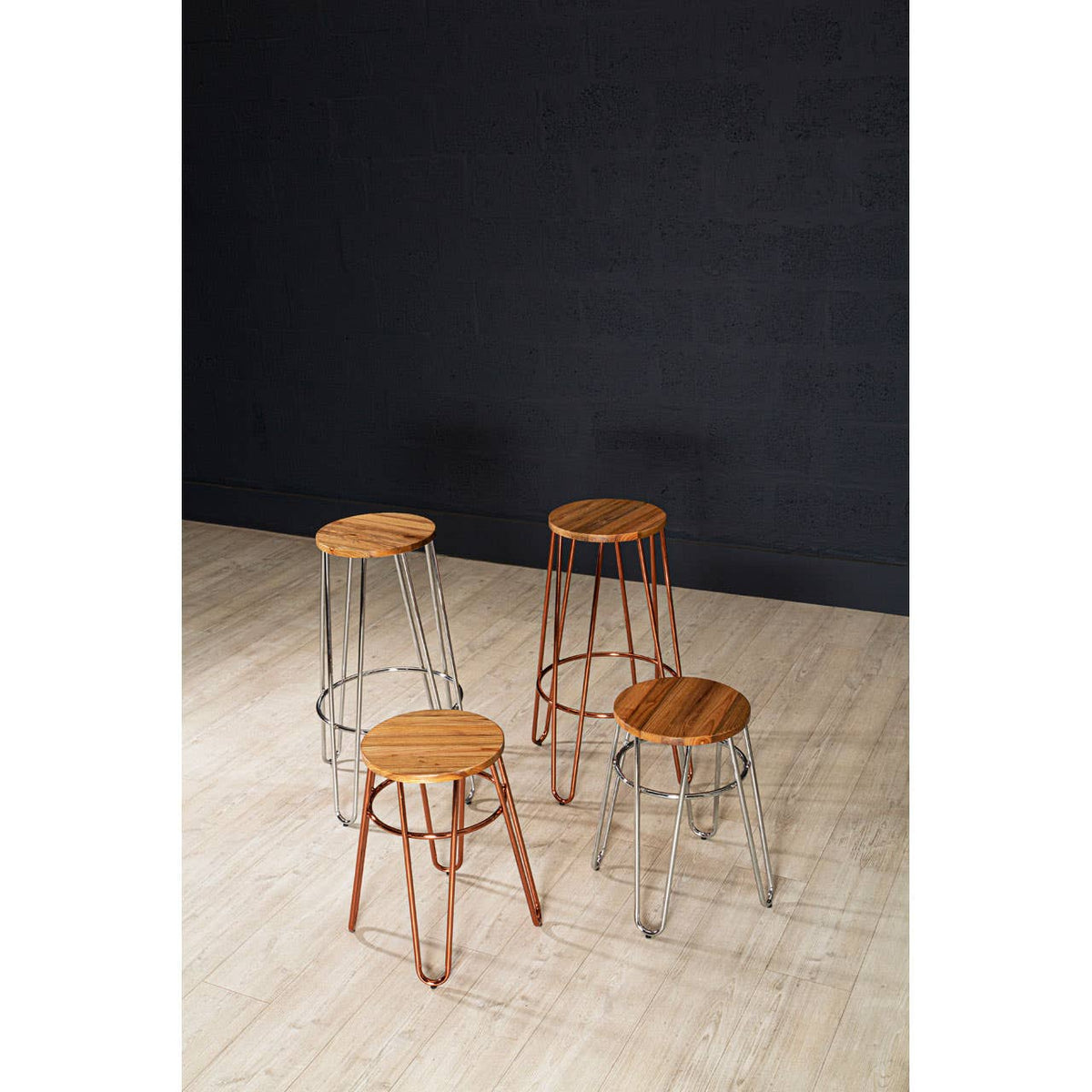 District Chrome Hairpin Stool.