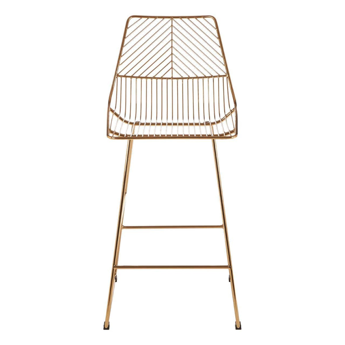 District Gold Metal Wire Tapered Bar Chair.
