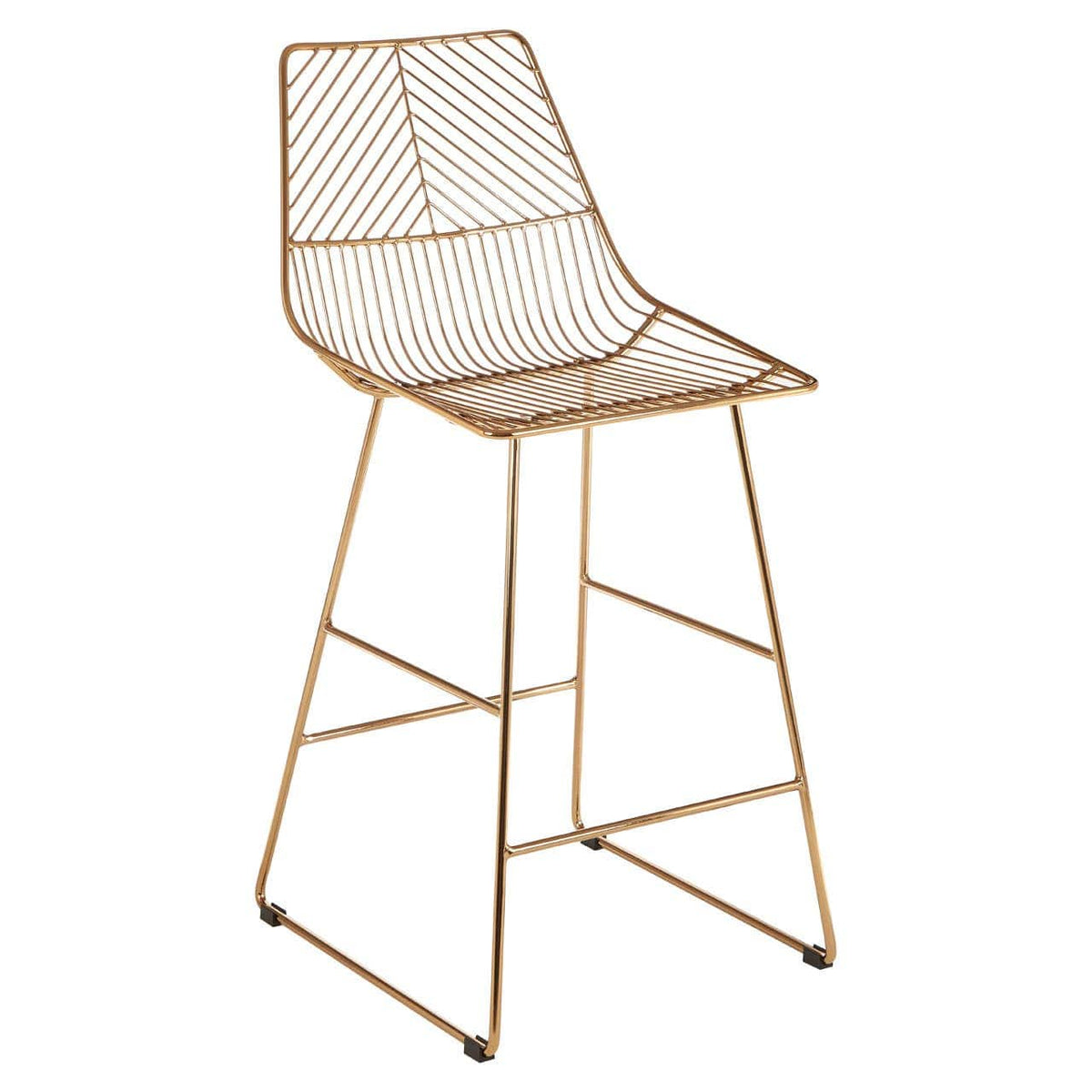 District Gold Metal Wire Tapered Bar Chair.