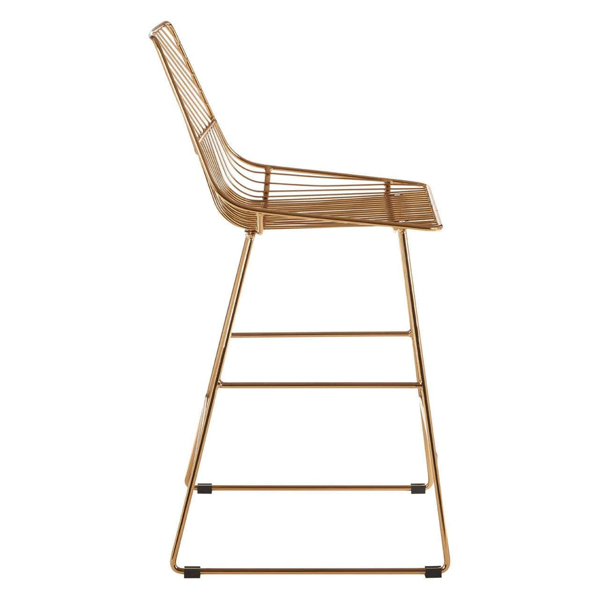 District Gold Metal Wire Tapered Bar Chair.