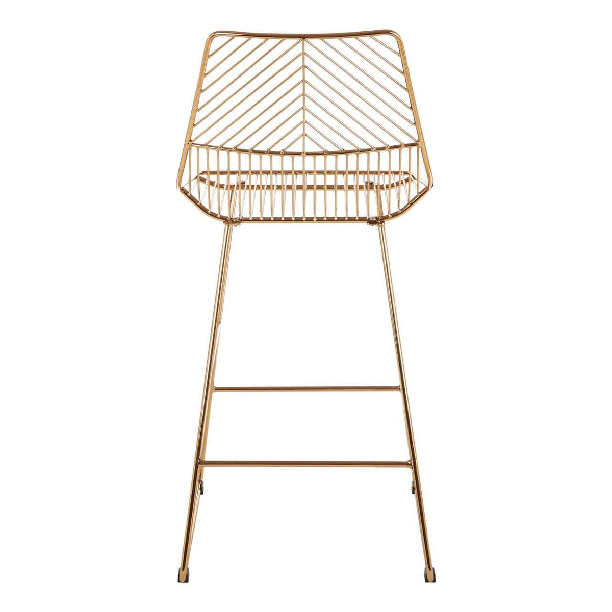 District Gold Metal Wire Tapered Bar Chair.