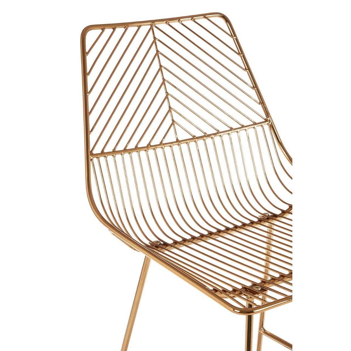 District Gold Metal Wire Tapered Bar Chair.