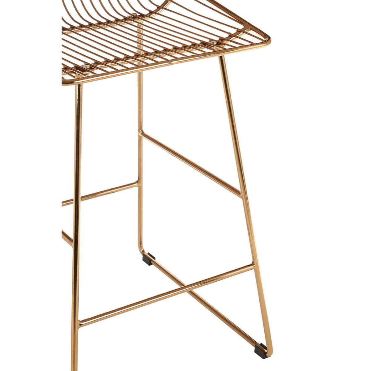 District Gold Metal Wire Tapered Bar Chair.