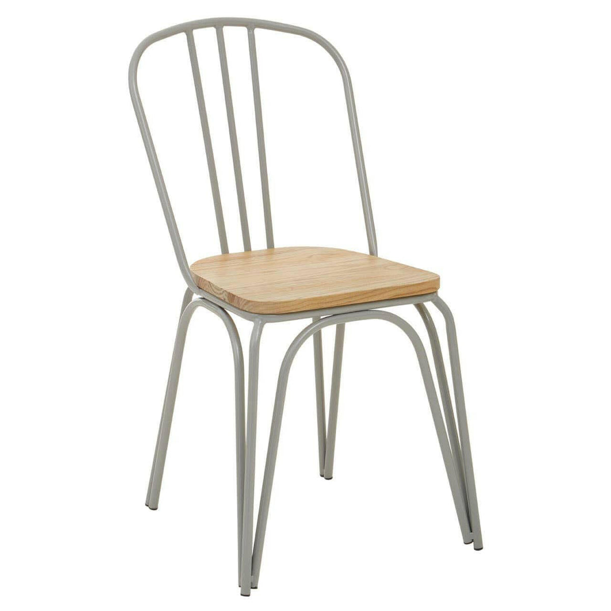 District Grey Finish Metal Frame Dining Chair.