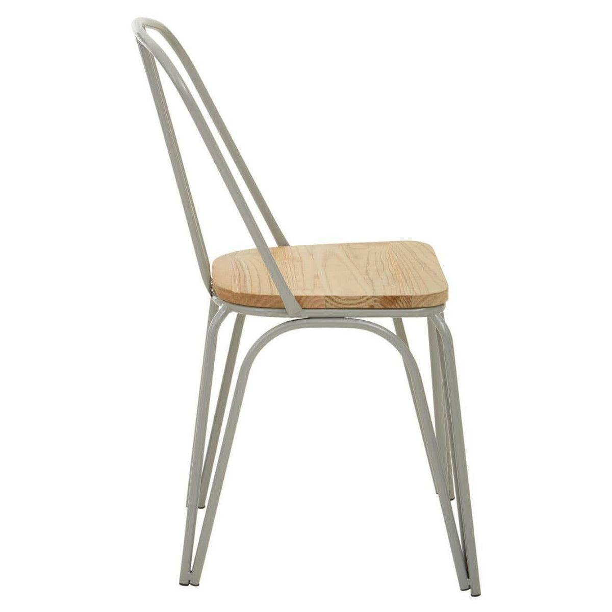 District Grey Finish Metal Frame Dining Chair.