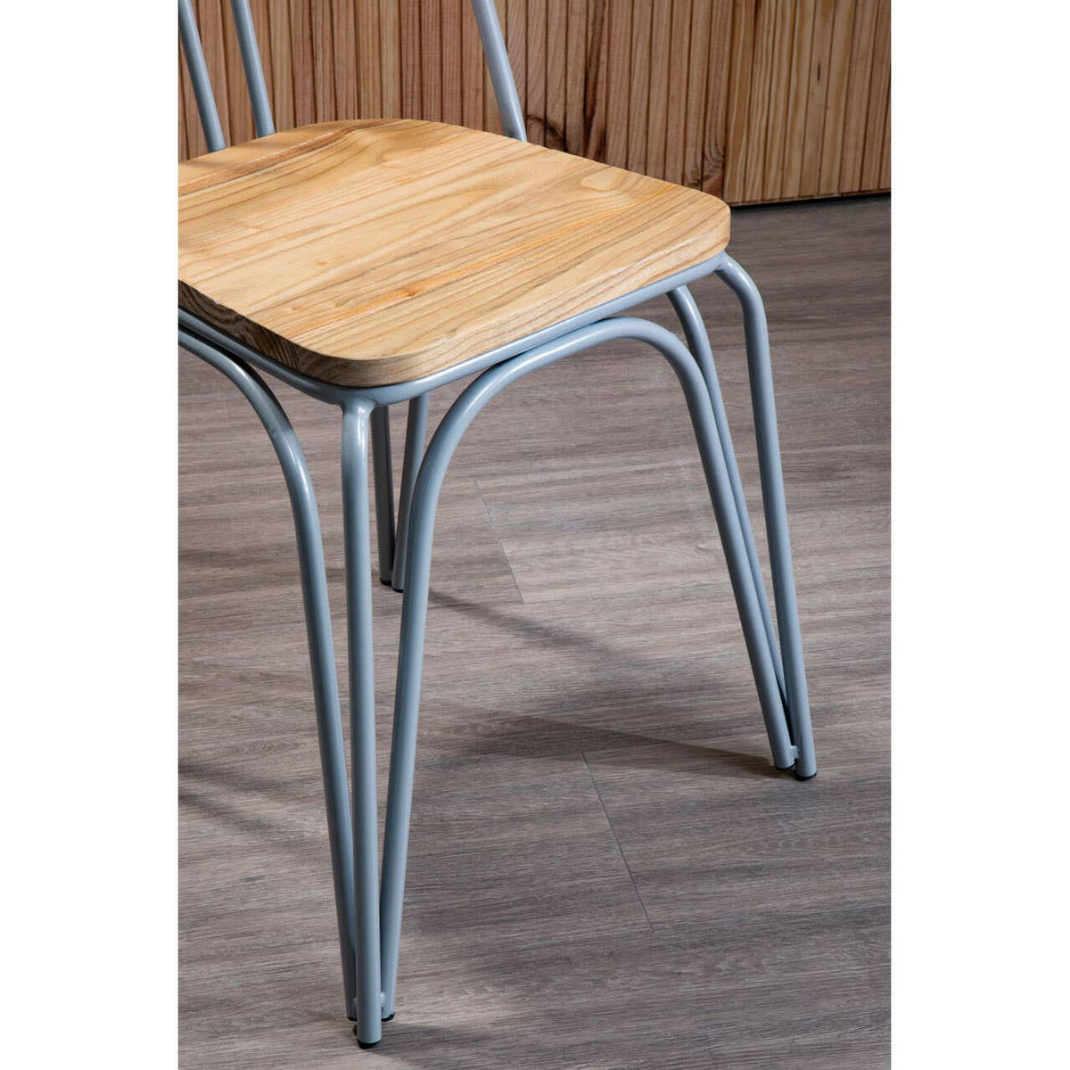 District Grey Finish Metal Frame Dining Chair.