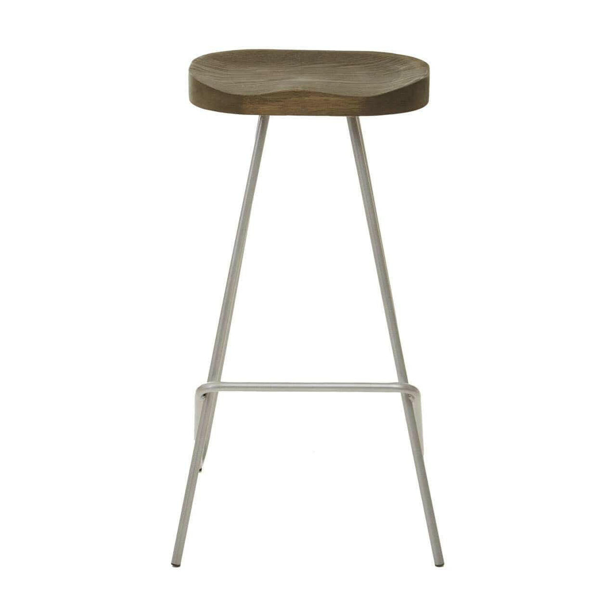 District Silver Metal Frame Bar Stool.