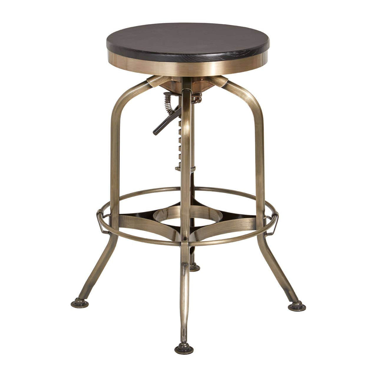 Gator Ash Wood Seat Metallic Stool.