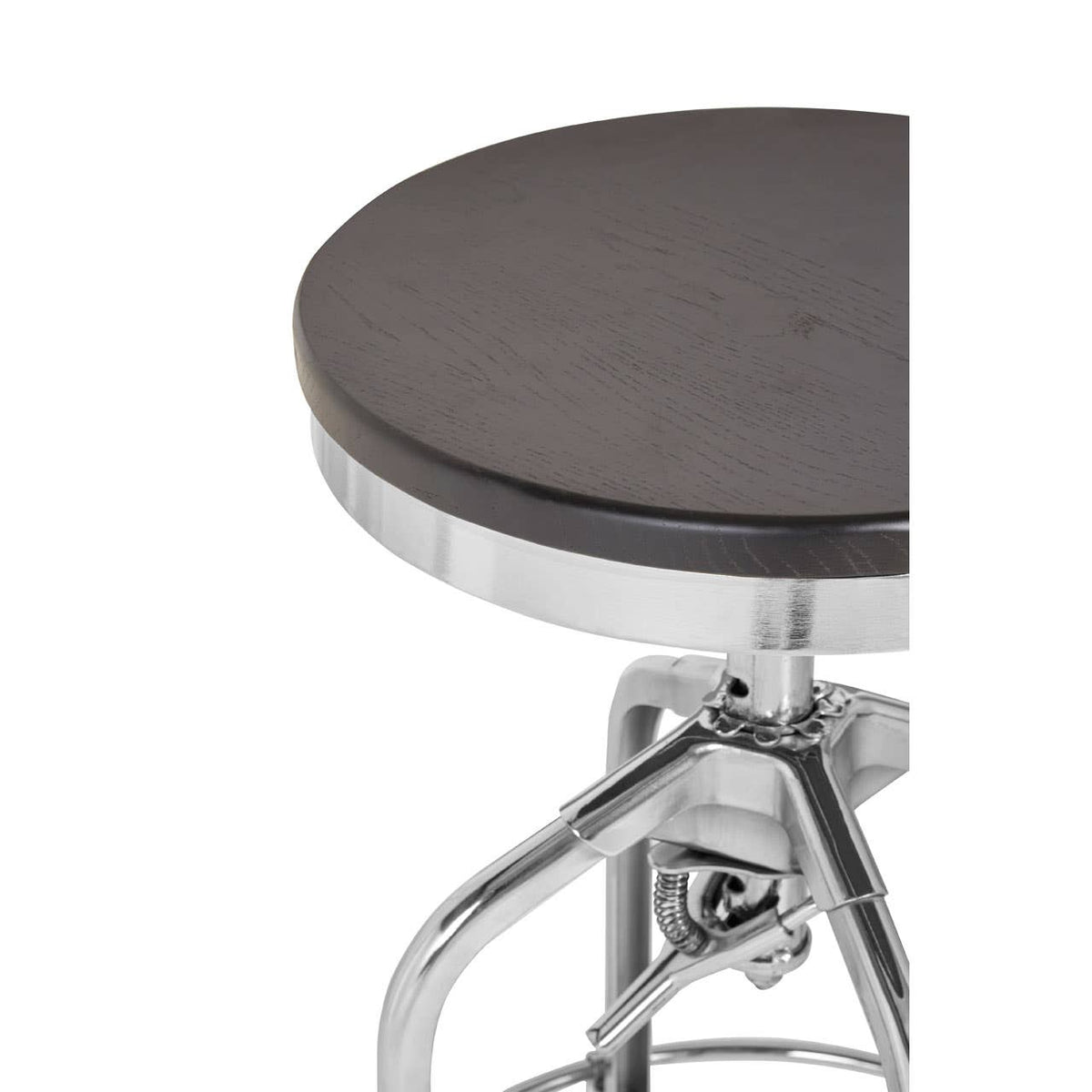 Gator Ash Wood Silver Chromed Metal Stool.