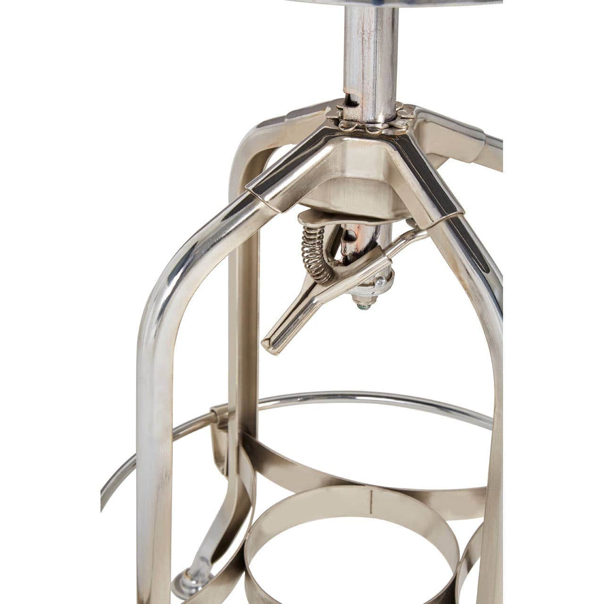 Gator Ash Wood Silver Chromed Metal Stool.