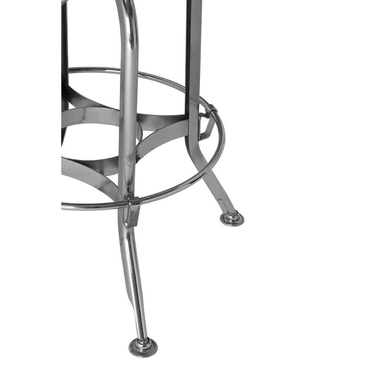Gator Ash Wood Silver Chromed Metal Stool.