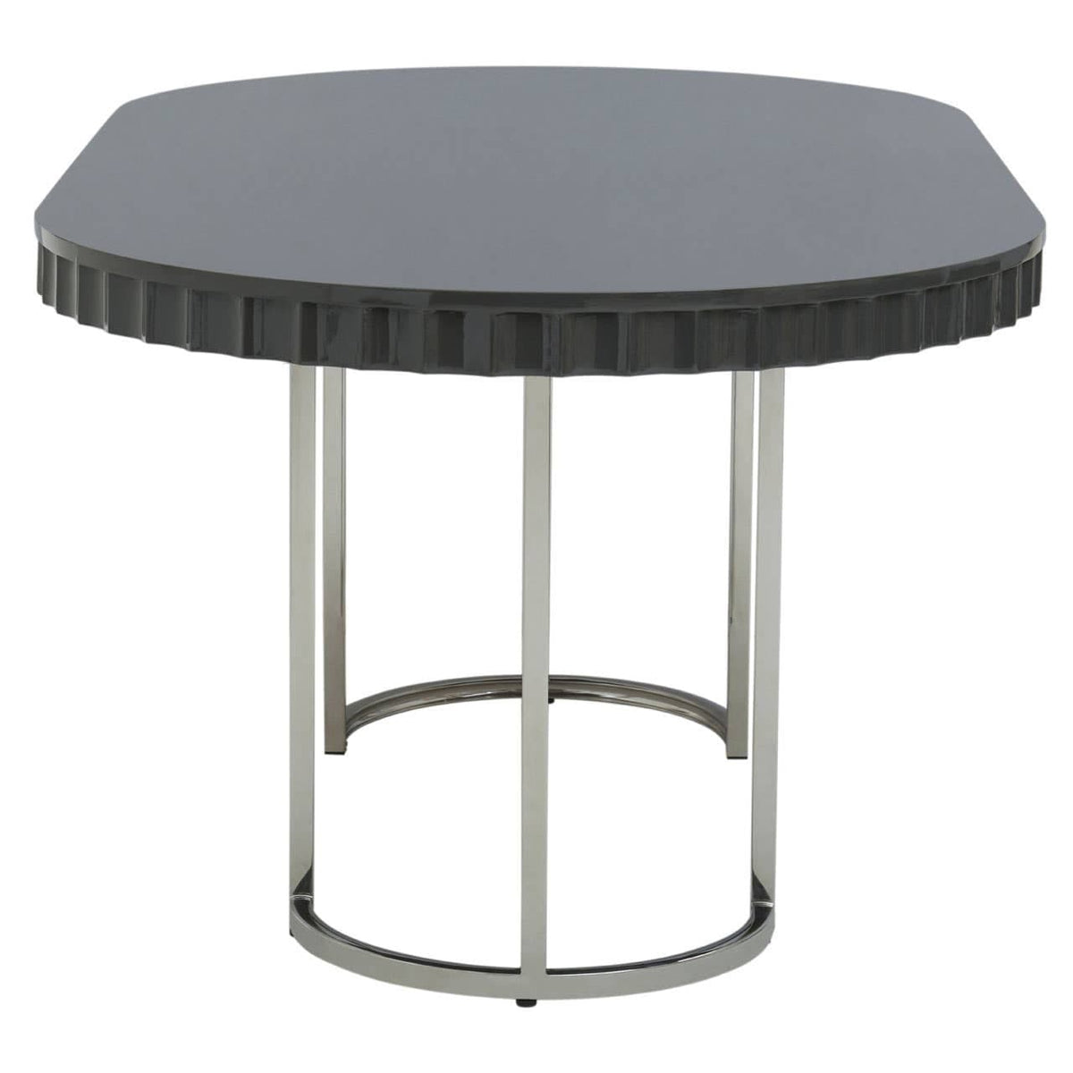 Noosa & Co. Dining Genoa Grey Gloss Finish Oval Dining Table House of Isabella UK