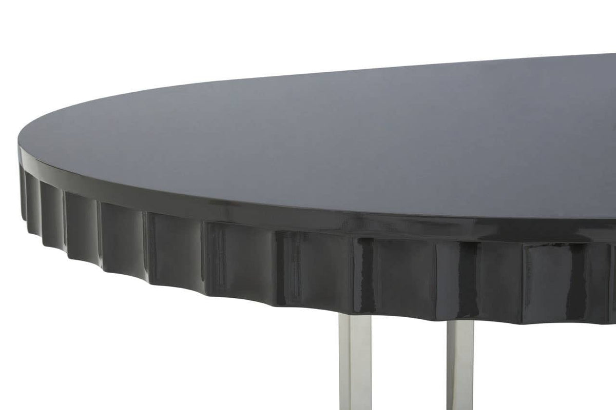 Noosa & Co. Dining Genoa Grey Gloss Finish Oval Dining Table House of Isabella UK