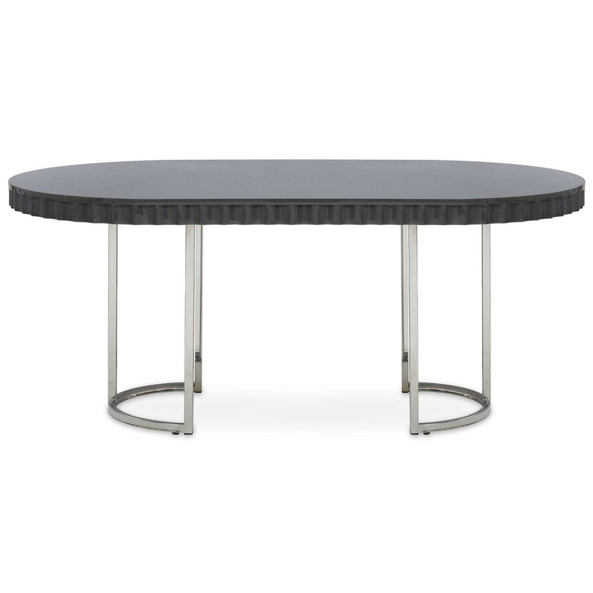 Noosa & Co. Dining Genoa Grey Gloss Finish Oval Dining Table House of Isabella UK