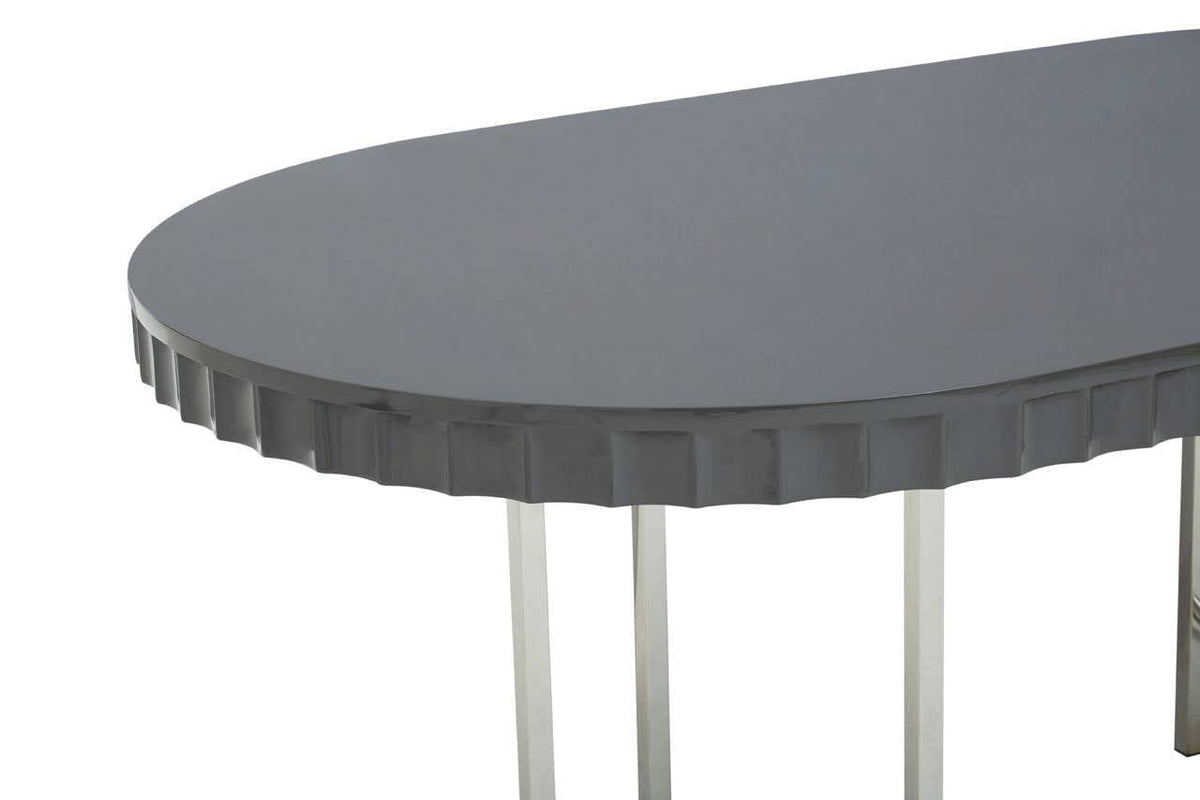 Noosa & Co. Dining Genoa Grey Gloss Finish Oval Dining Table House of Isabella UK
