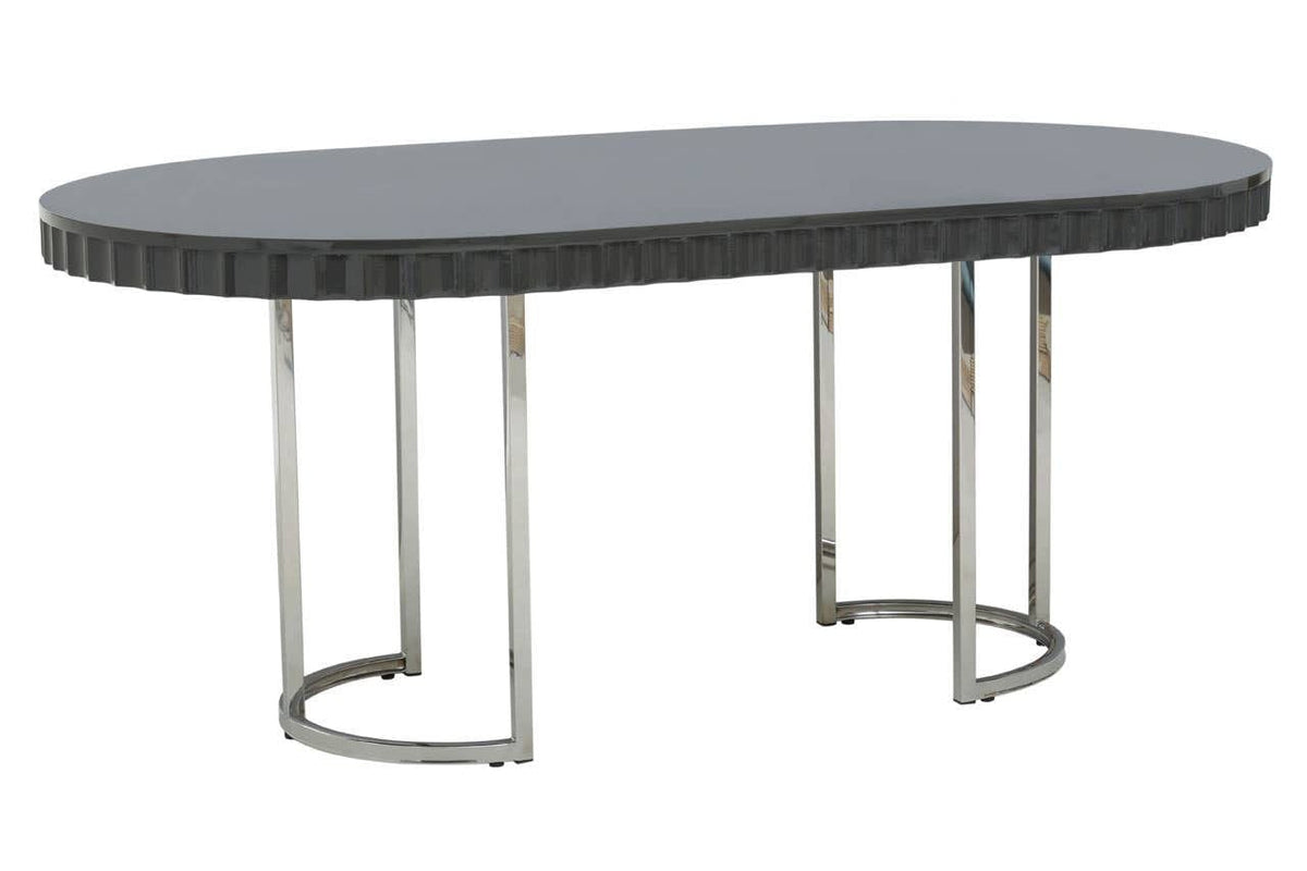Noosa & Co. Dining Genoa Grey Gloss Finish Oval Dining Table House of Isabella UK