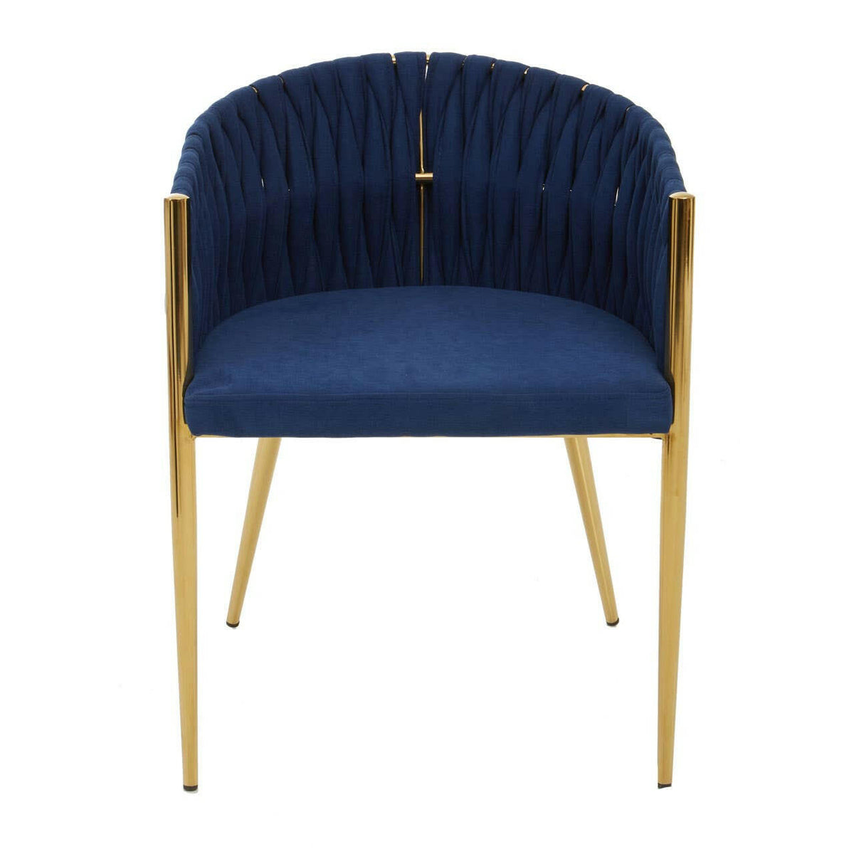 Gilden Blue Dining Chair With Woven Back.