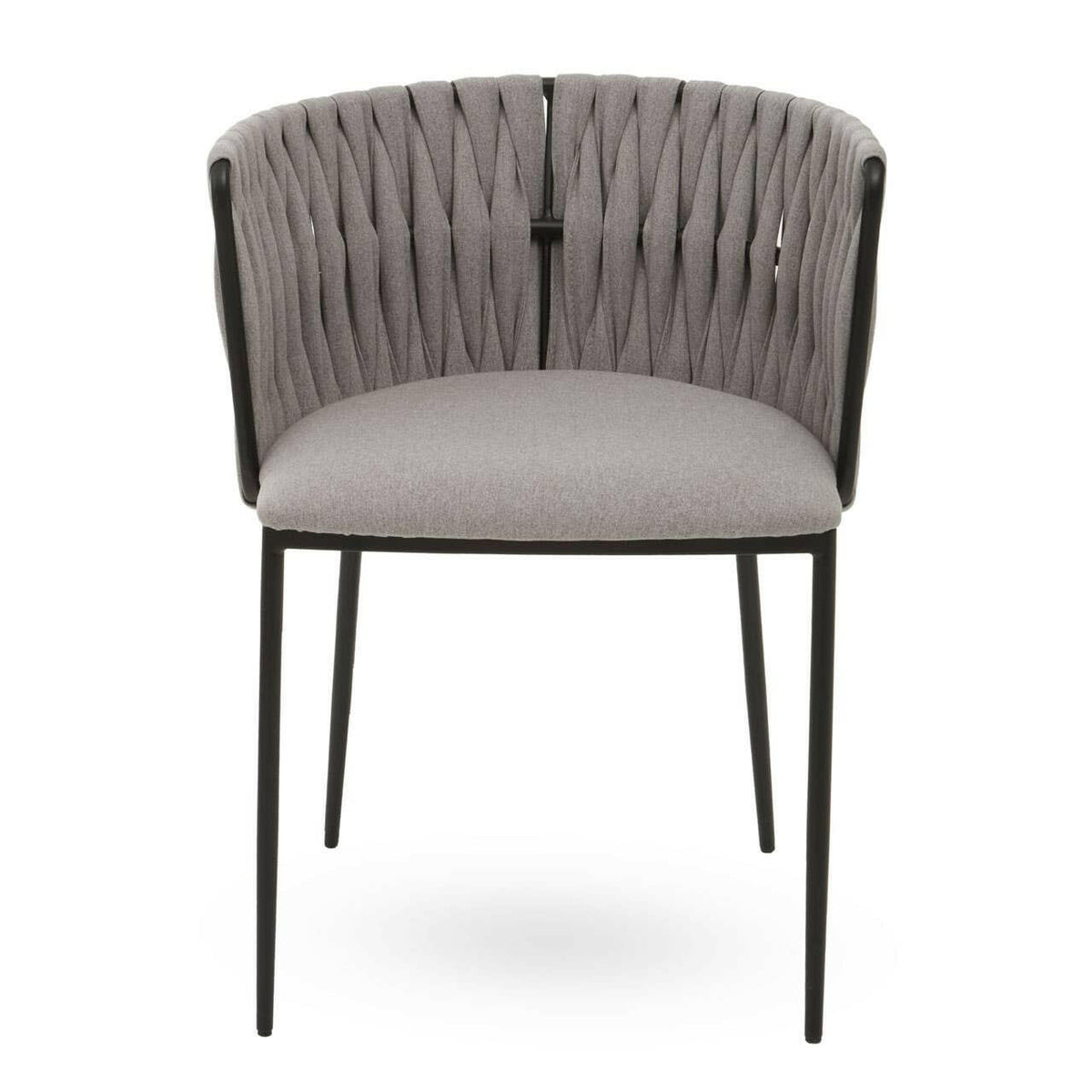 Gilden Grey Dining Chair With Woven Back.