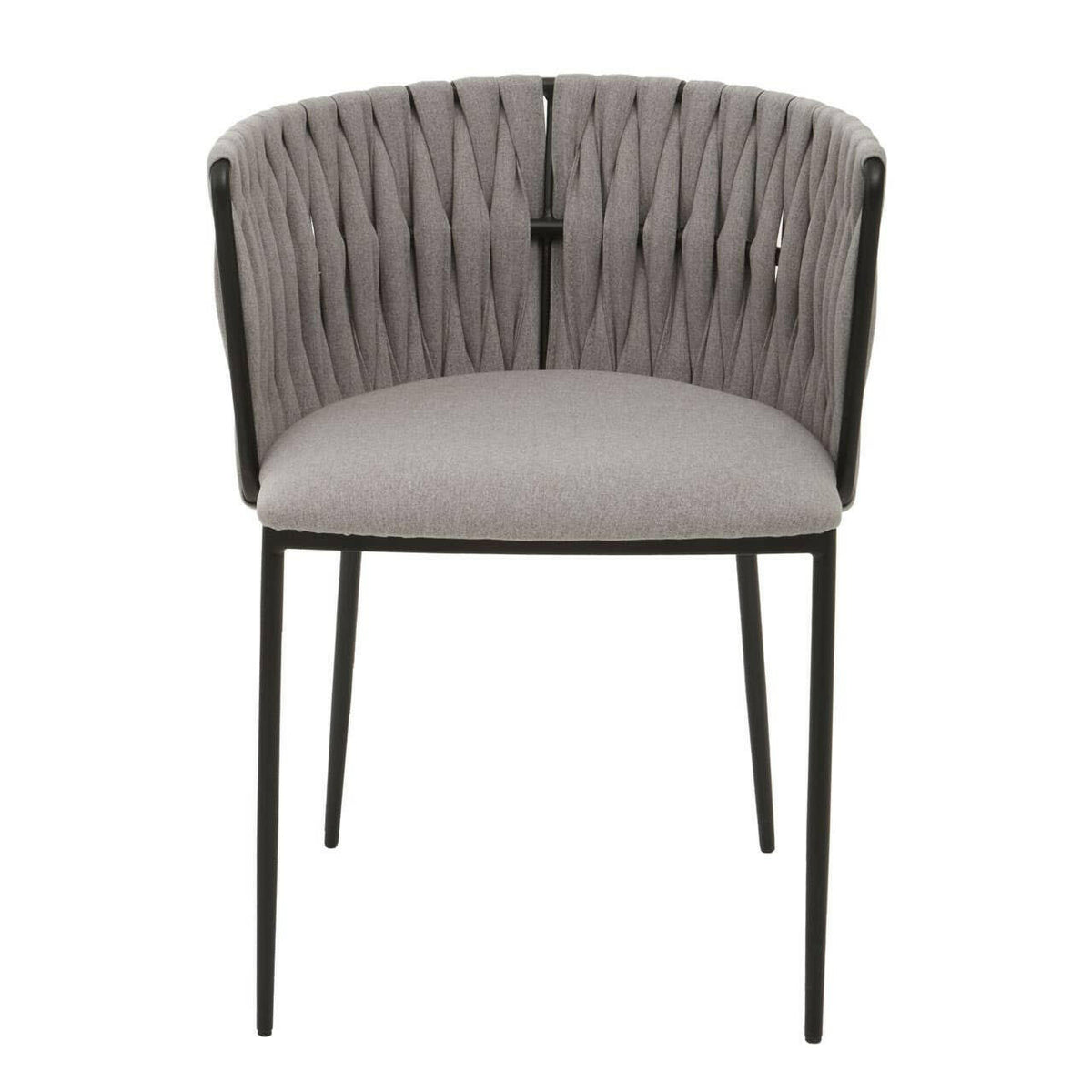 Gilden Grey Dining Chair With Woven Back.