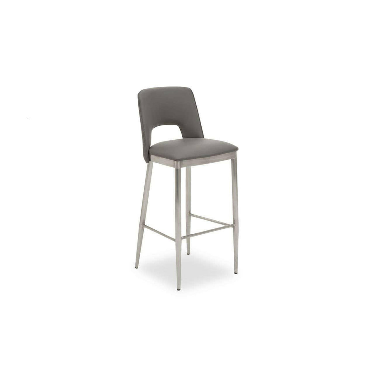 Gilden Grey Leather Effect Bar Chair.