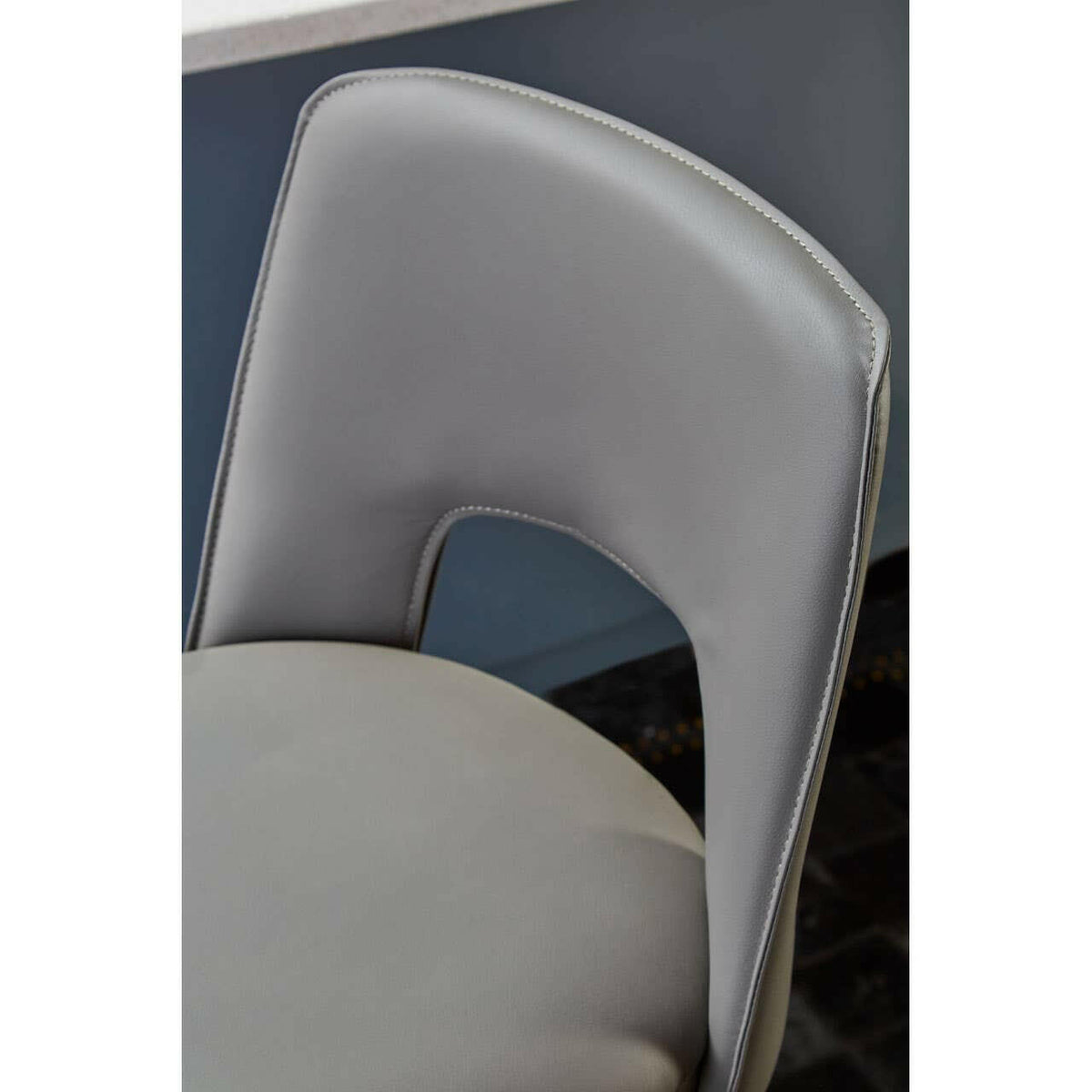 Gilden Grey Leather Effect Bar Chair.