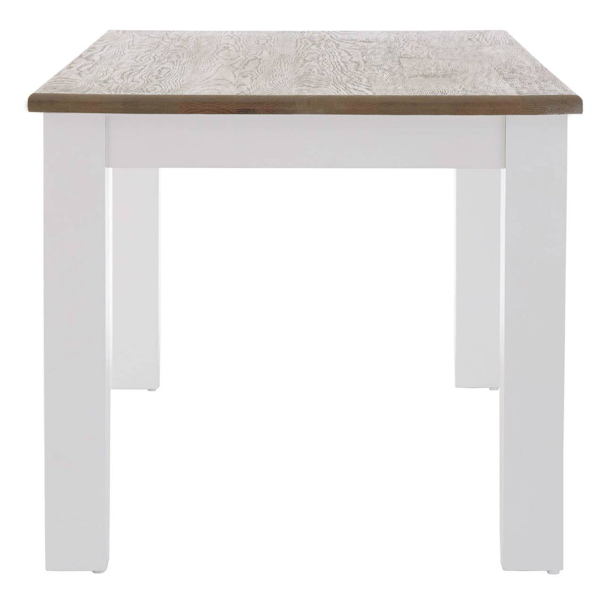 Hampstead Oak Top White Dining Table.