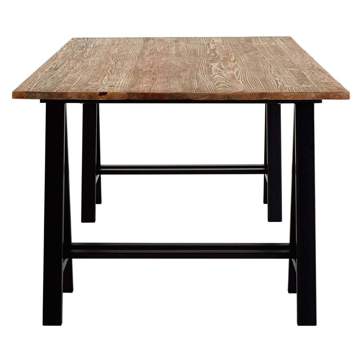 Hampstead Pine Wood And Iron Dining Table.