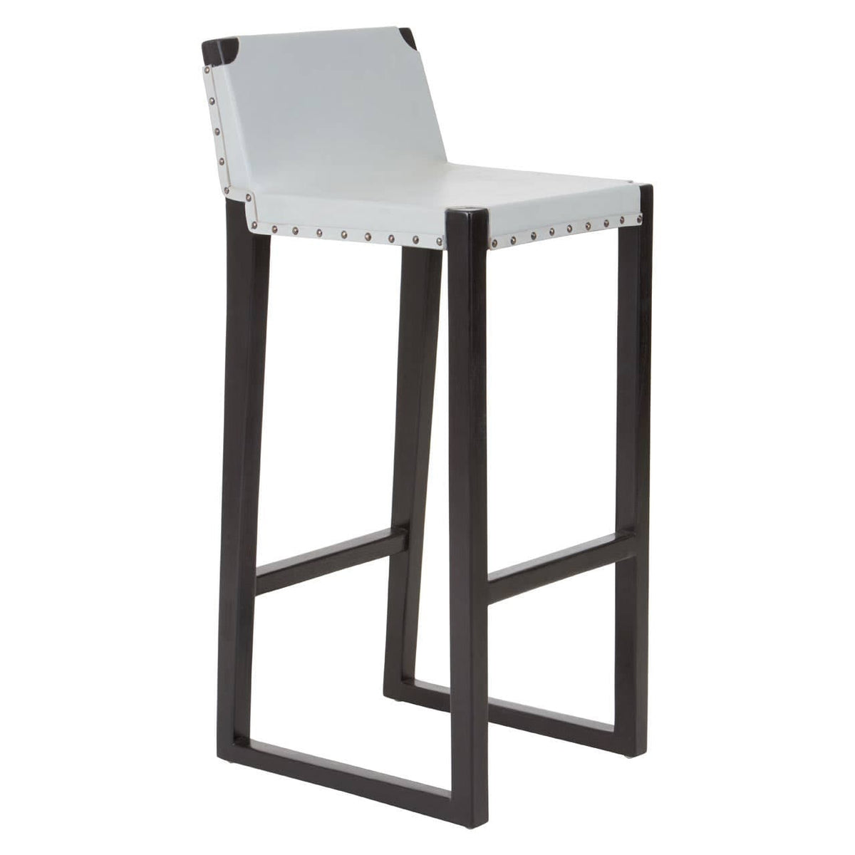 Kendari Grey Leather Bar Stool.