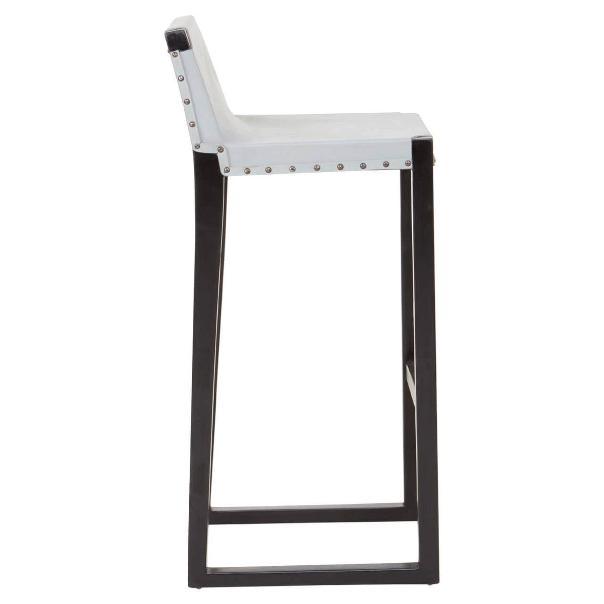 Kendari Grey Leather Bar Stool.